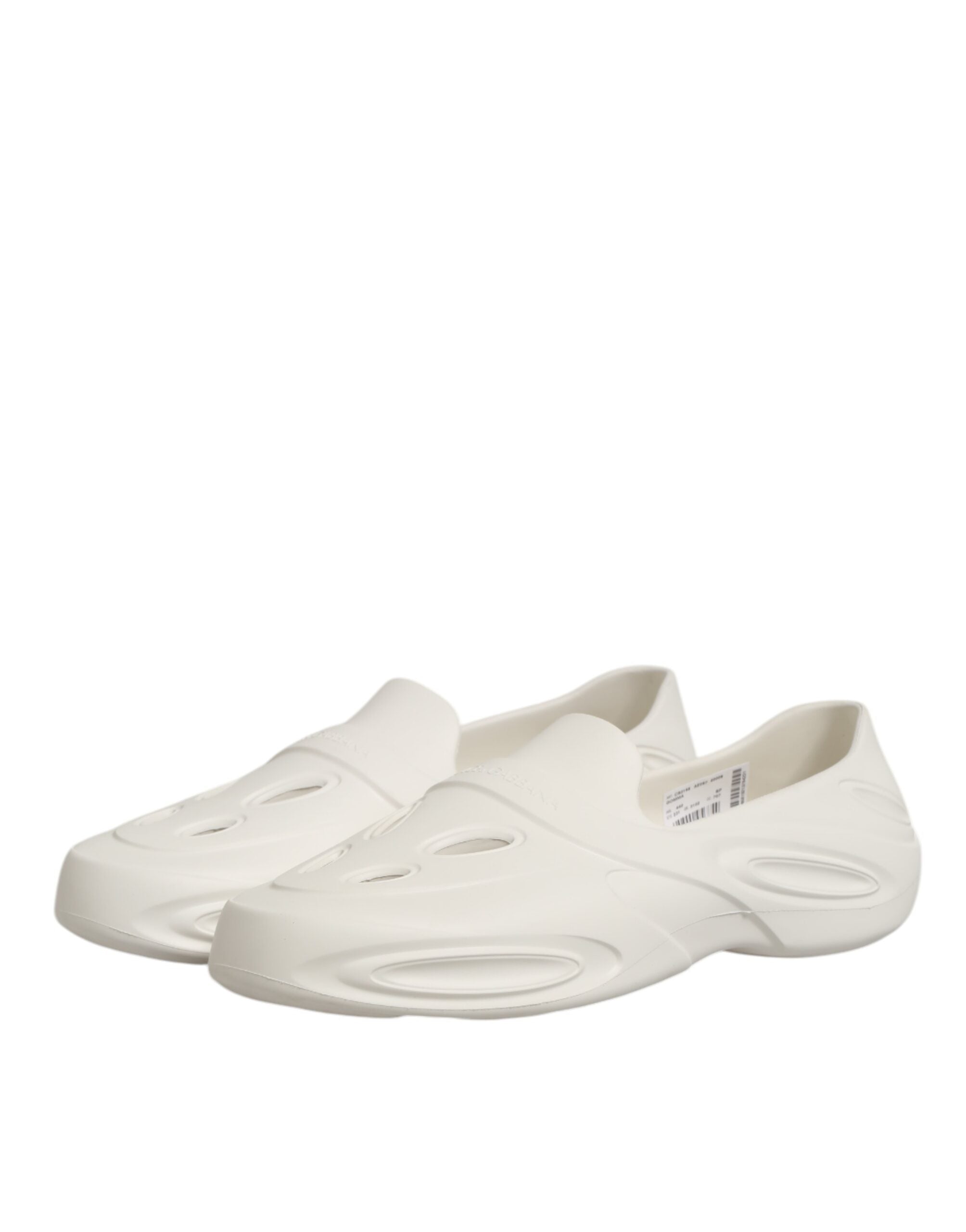 Dolce & Gabbana White Rubber Slides Low Top Sneakers Shoes