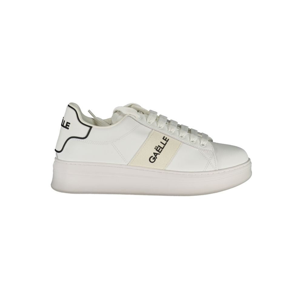Gaelle Paris White Polyurethane Men Sneaker
