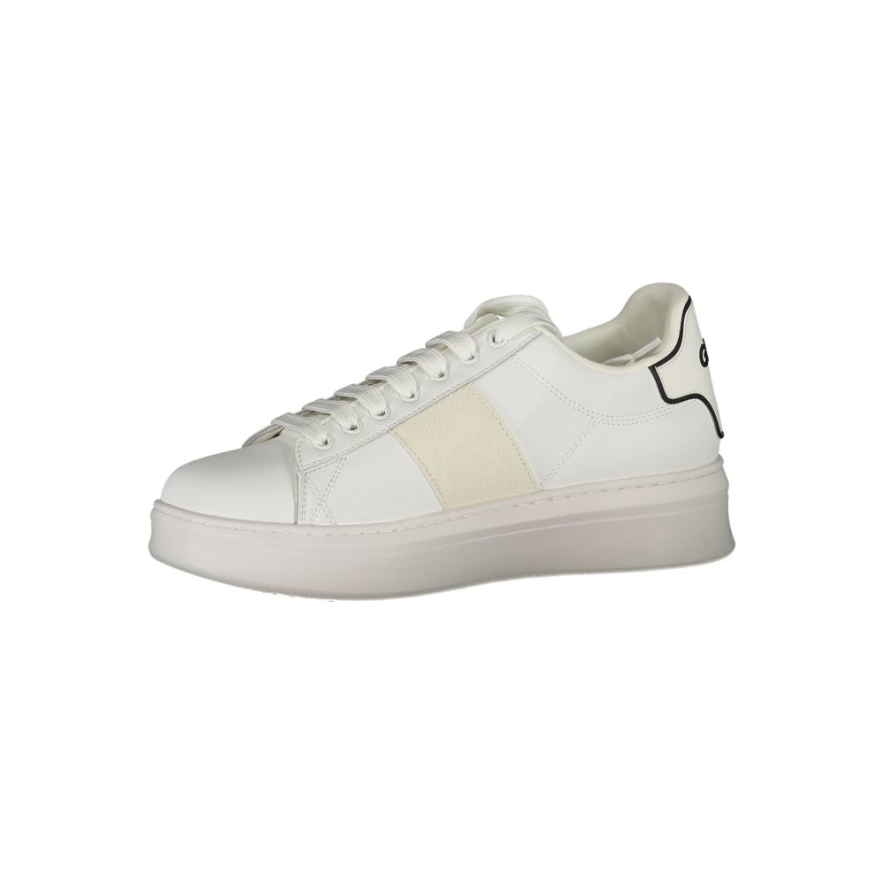 Gaelle Paris White Polyurethane Men Sneaker