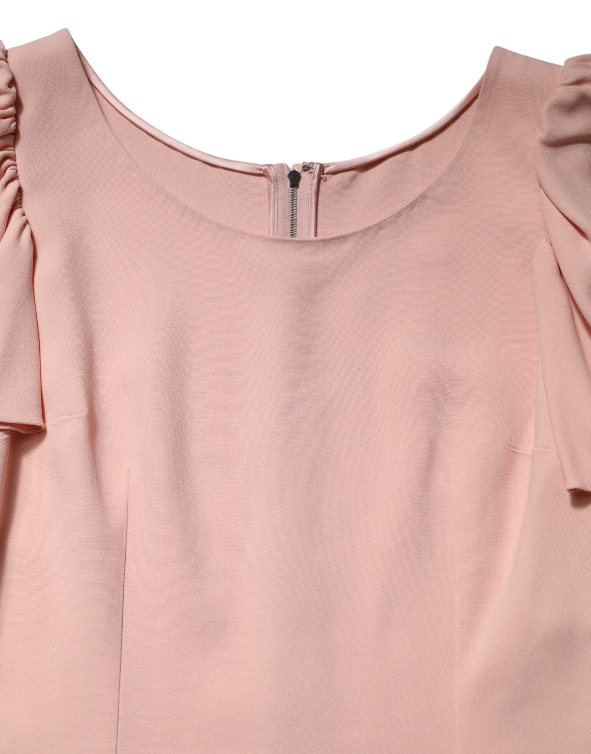 Dolce & Gabbana Pink Short Sleeves Round Neck Blouse Top