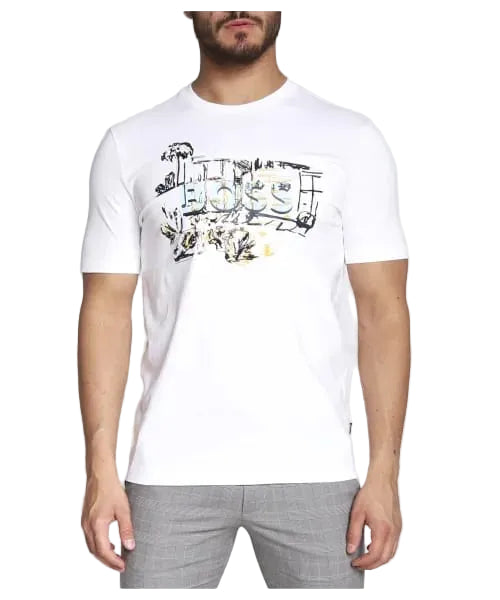 Hugo Boss Sketch-Style Logo Motif - White