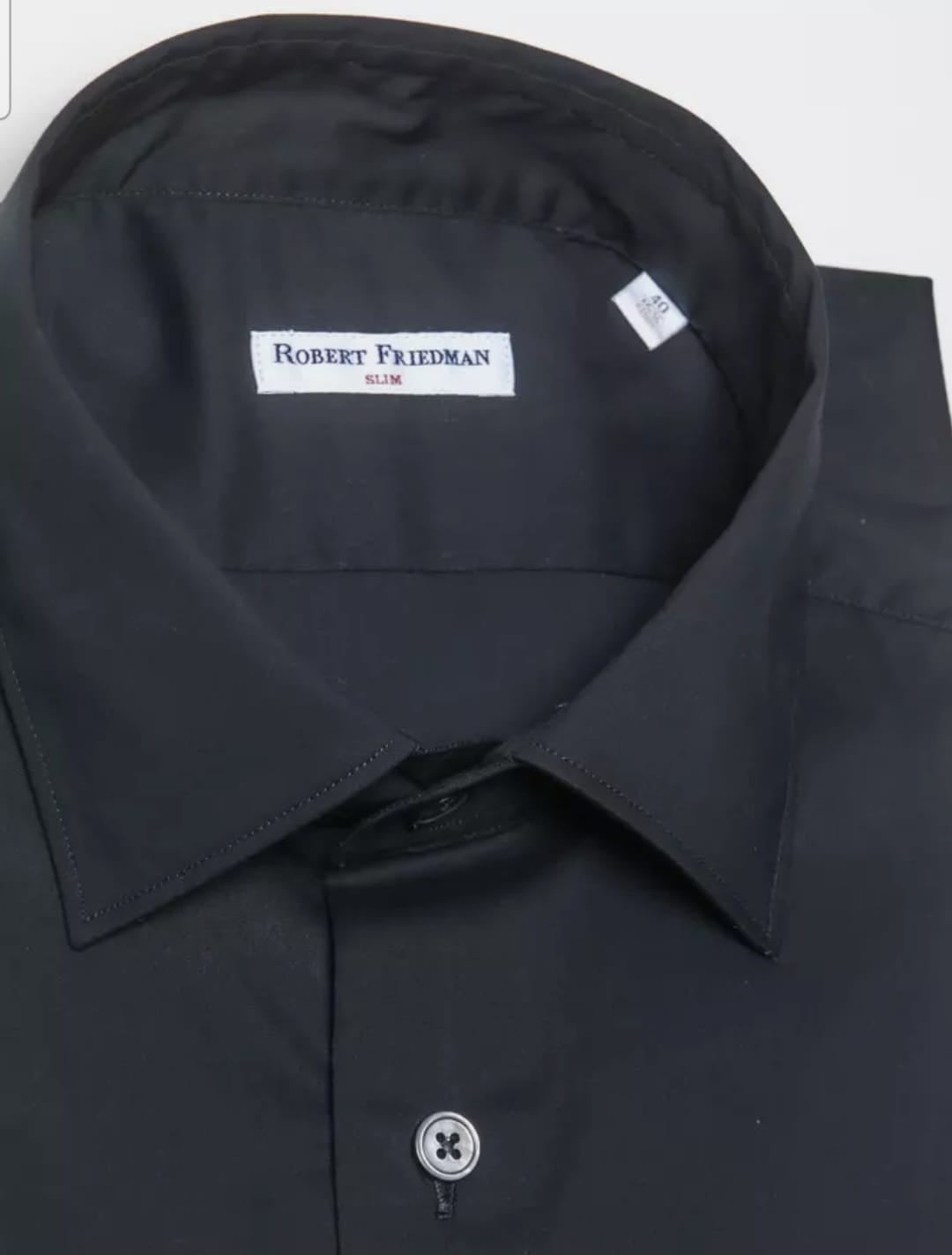 Robert Friedman Camicia Collo Med Slim Fit Black Cotton Men Shirt