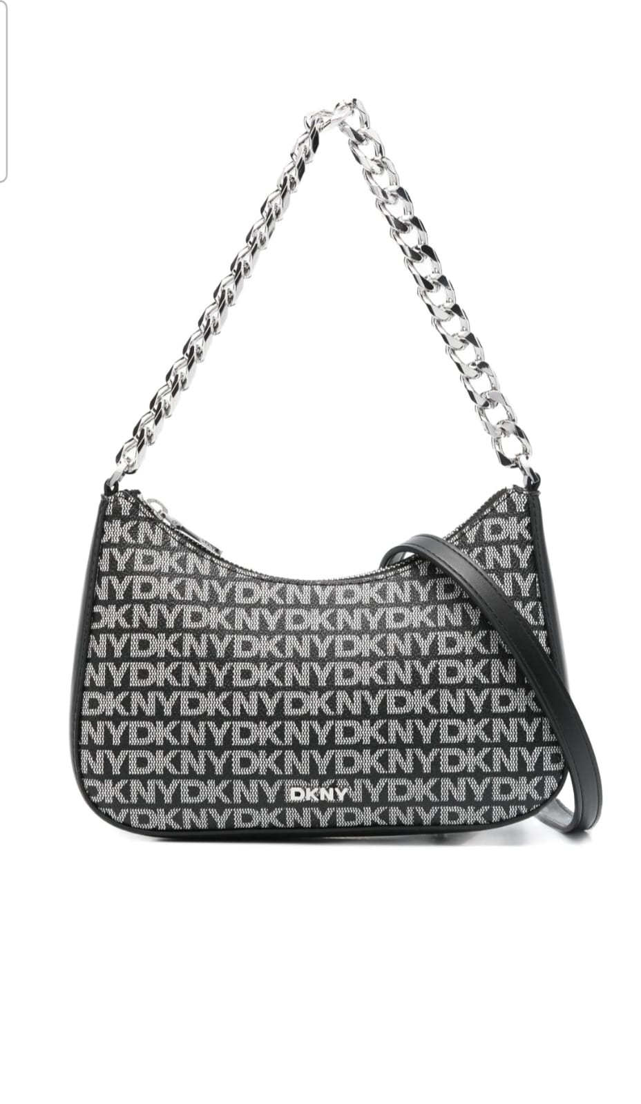 DKNY Small Jenna Logo-plaque Chain Cross Body Bag - Black
