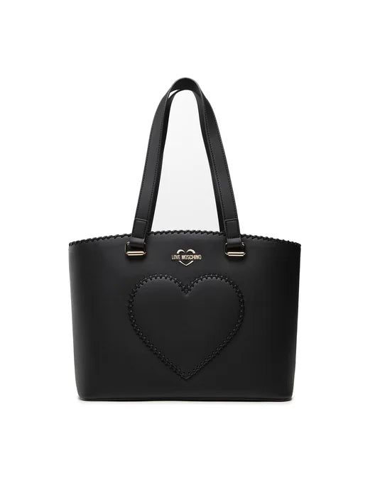 Love Moschino Black Heart Tote Bag - Black
