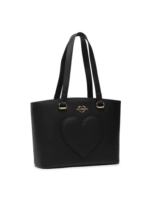 Love Moschino Black Heart Tote Bag - Black
