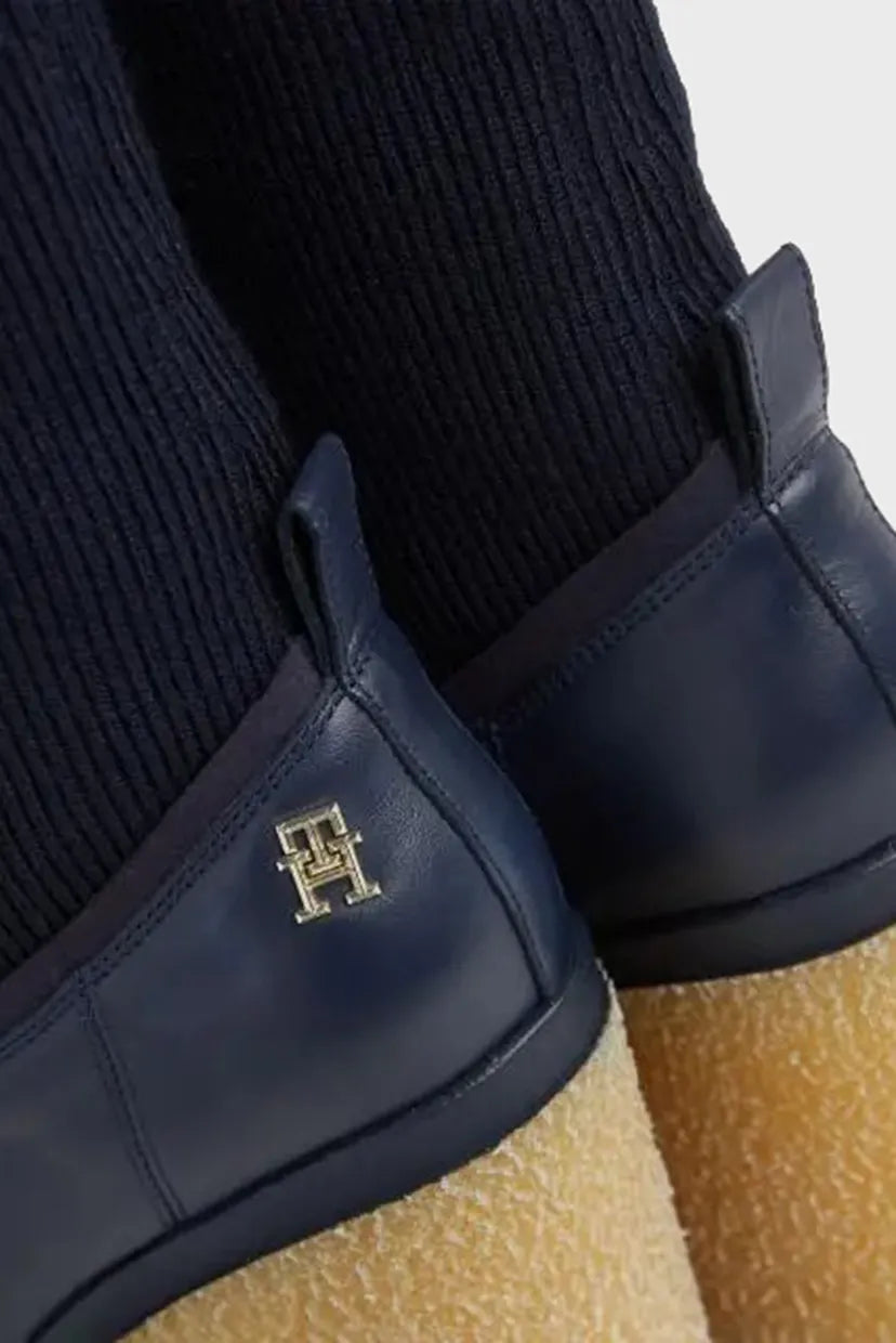 Tommy Hilfiger Blue Leather Ankle Boots