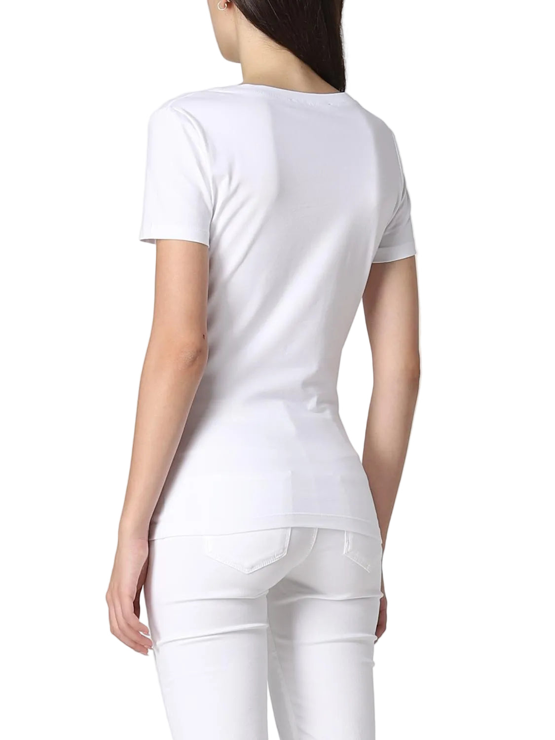 Love Moschino Heart Strass T-Shirt – White