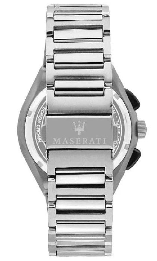 Maserati Triconic Chronograph Black Dial Silver Steel Strap R8873639002 - 43mm