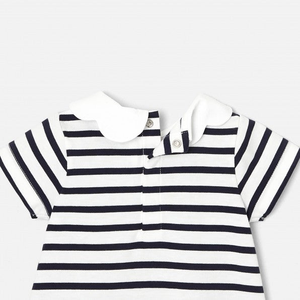 Jacadi Robe a manche Gigogne - Blanc/Marine